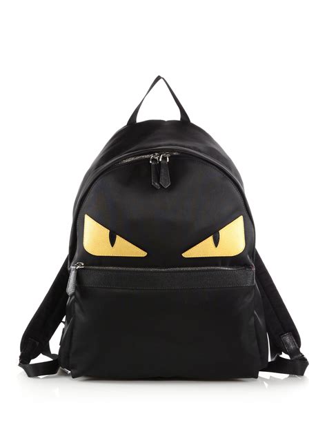 monster eyes nylon & leather backpack fendi|Fendi Monster Eyes Nylon & Leather Backpack.